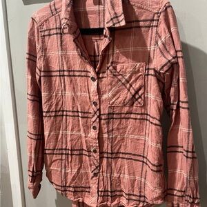 Casual Pink Plaid Shirt